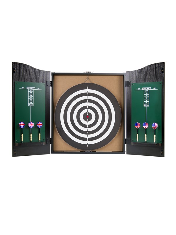 Stanlord Dartskive i flott treskap med 6 piler