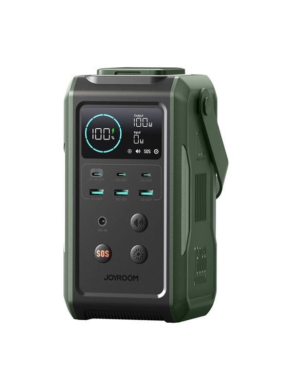 Joyroom JR-PBF10 75000mAh 100W 3x USB-C 3x USB-A with foldable flashlight and handle - green - 75000 mAh
