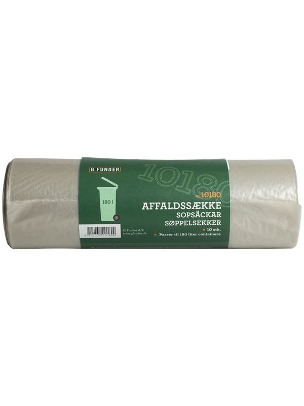 G.Funder Container garbage bags for 180 liter container clear plastic 10 bags per roll - standard quality