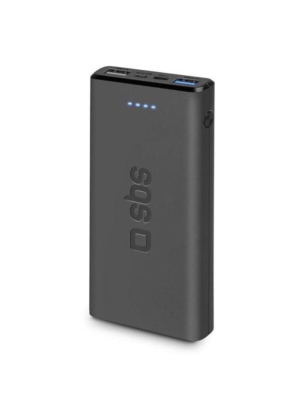 SBS Fast Charge Power Bank - 10.000 mAh - Black - 10000 mAh