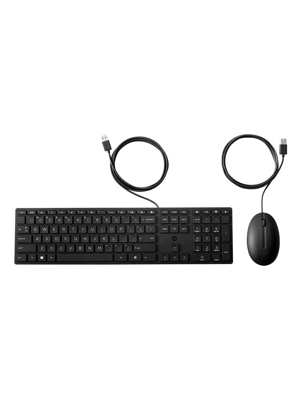 HP Wired Desktop 320MK Mouse and Keyboard (9SR36UT) - Tastatur & Mussett - Dansk - Svart