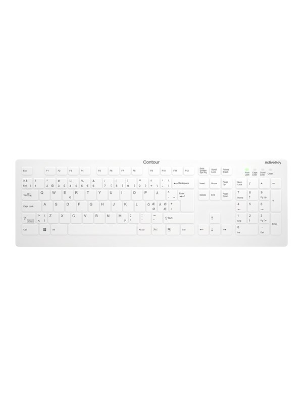 Cherry Active Key AK-C8112 - keyboard - wipe disinfection flat key profile - QWERTY - Pan Nordic - white Input Device - Tastatur - Nordisk - Hvit