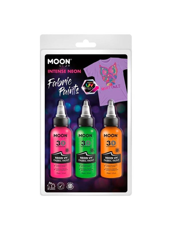 Haza Witbaard Textile paint Neon 3x30ml - Orange Green Pink
