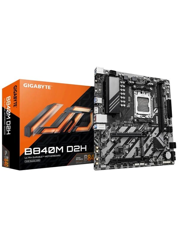 GIGABYTE B840M D2H Hovedkort - AMD B840 - AMD AM5 - DDR5 RAM - Micro-ATX