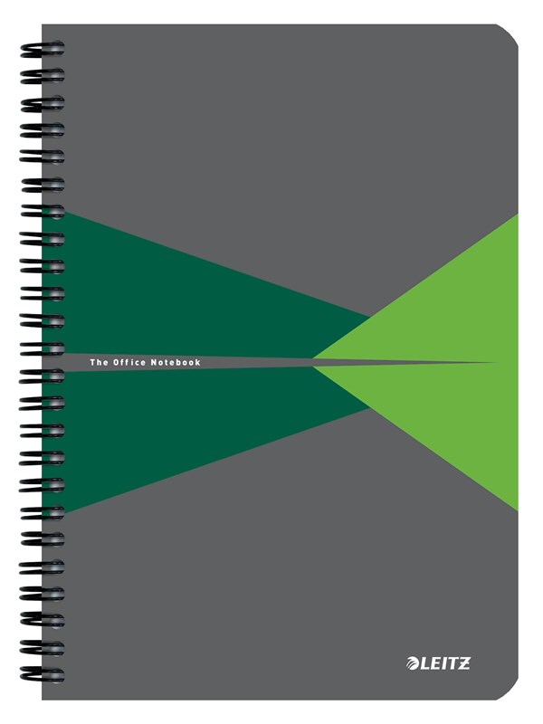Leitz Office Notebook A5 ruled wirebound with PP cover green