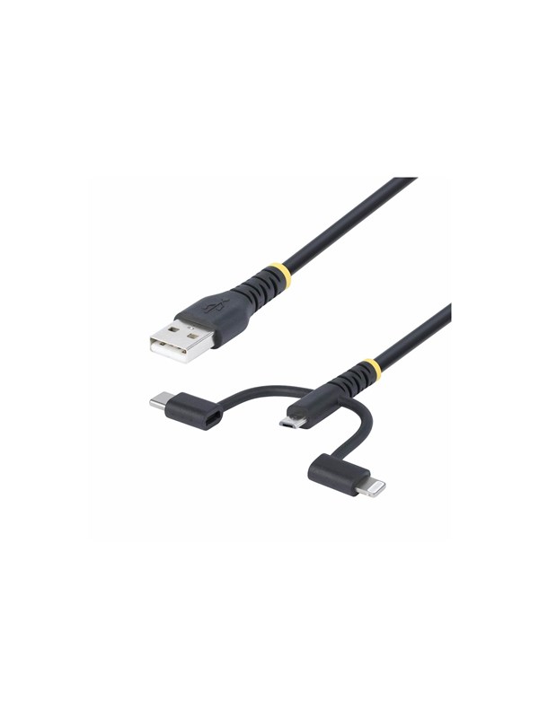 StarTech.com 3.3ft USB Multi Charging Cable Lightning/Micro-USB/Type-C - USB cable kit - 1 m