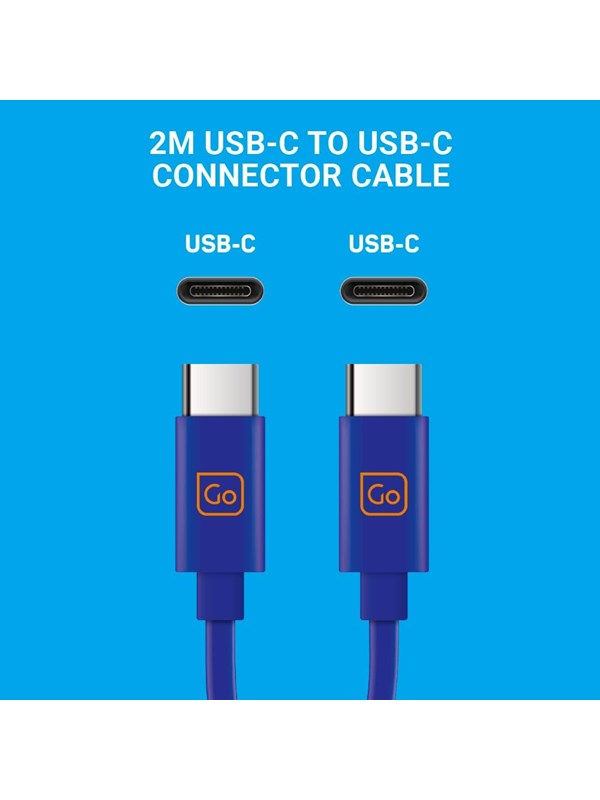 Go Travel Kabel med dubbla USB-C-kontakter (2M)