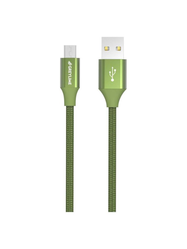 GreyLime Braided USB-A to Micro USB Cable Green 1 m