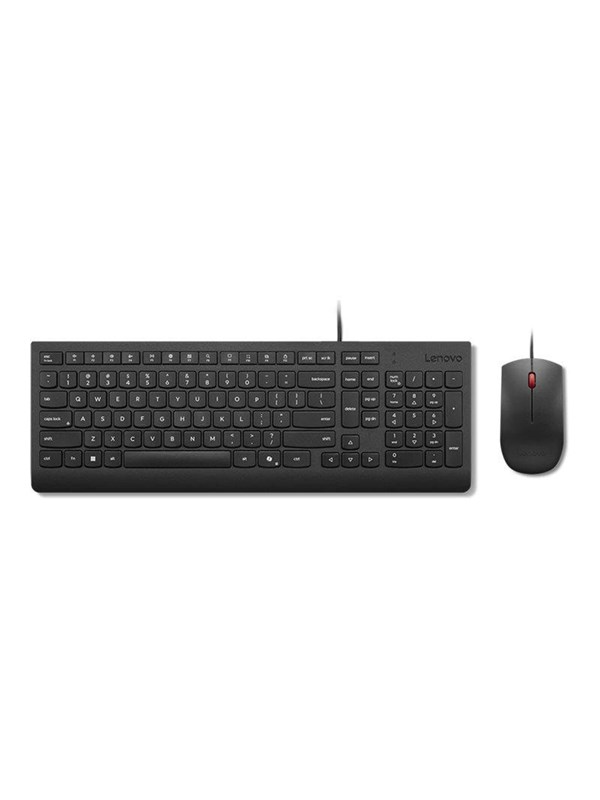Lenovo Essential Wired Combo - keyboard and mouse set - QWERTY - Swedish/Finnish - black Input Device - Tastatur & Mussett - Svensk/finsk - Svart