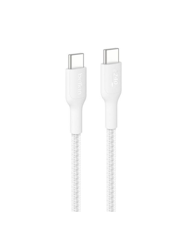 Belkin USB-C to USB-C 240W 2.0 - Braided PCR - 1m - White
