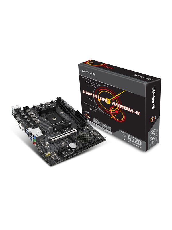 Sapphire A520M-E Hovedkort - AMD A520 - AMD AM4 - DDR4 RAM - Micro-ATX