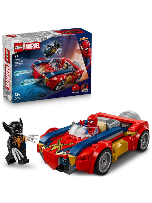 Super Heroes Marvel Spider-Man i bil mot venomifisert Wolverine 76336