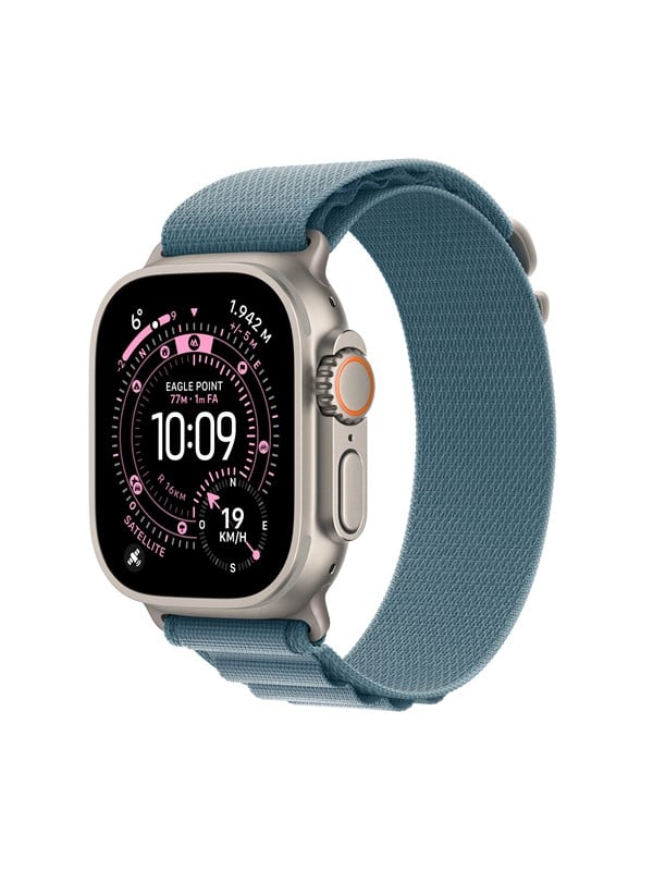 Apple Watch Ultra 3 GPS + Cellular 49mm Natural Titanium Case with Light Blue Alpine Loop - Large