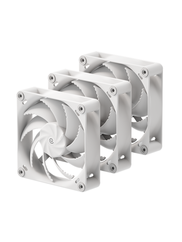 Havn H12 - Triple pack - Kabinettvifte - 120mm - Hvit - 32 dBA