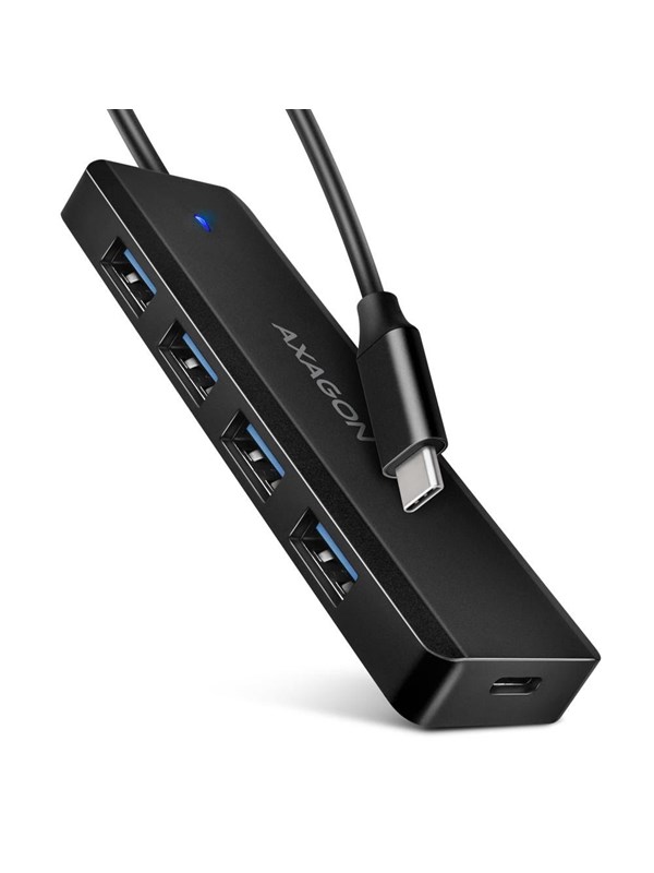 AXAGON SuperSpeed USB-C reisehub USB-hub - USB 3.2 - 4 porter - Svart