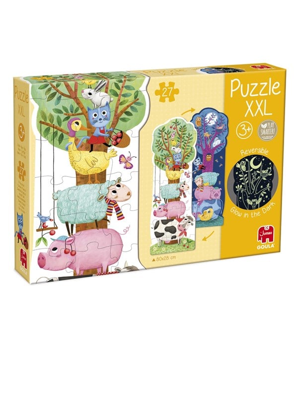 Jumbo Goula Reversible Puzzle XXL Farm Day and Night 27 pcs. 2D Puslespill
