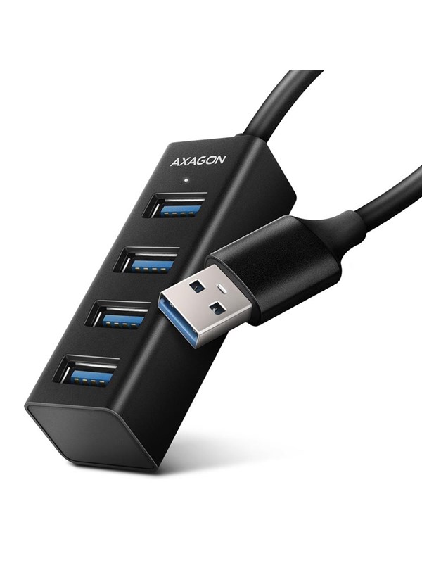 AXAGON SuperSpeed USB-A mini hub USB-hub - USB 3.2 - 4 porter - Svart
