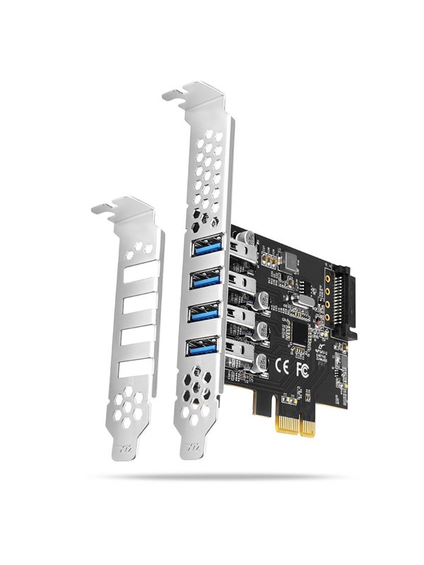 AXAGON SuperSpeed 4 × USB-A 5 Gbps eksterne porter PCIe-kort