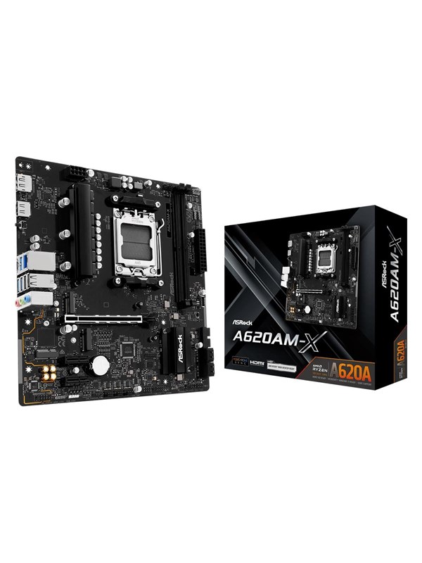 ASRock A620AM-X Hovedkort - AMD A620A - AMD AM5 - DDR5 RAM - Micro-ATX