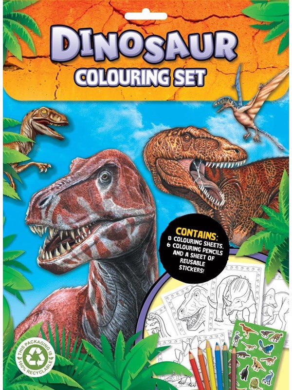 Dinosaur aktivitetsbok blyanter klistremerker dinosaurer