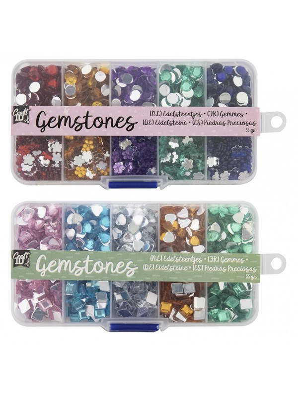 Creative Craft Group Decorative Gemstones 1.200 pieces in box.