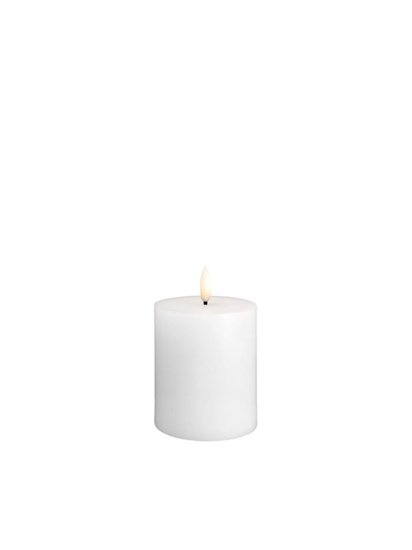 Moods & More LED pillar candle - Classic white - 74x100 mm