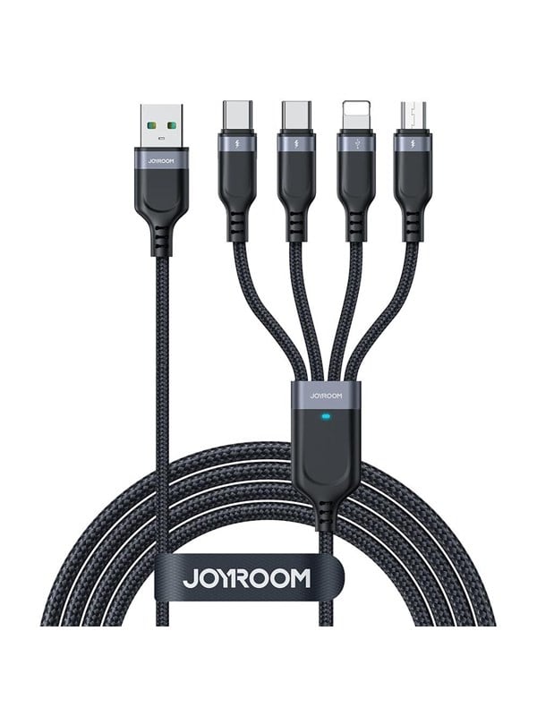 Joyroom Multi-Use Series S-A18 4in1 USB-A - USB-C / USB-C / Lightning / micro USB cable 1.2m - black
