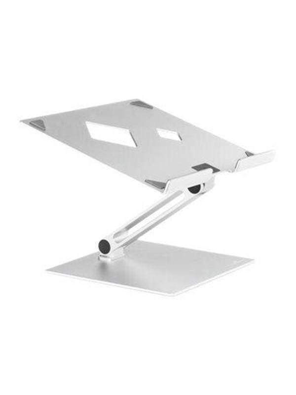 DURABLE Justerbart laptop-stativ for bærbare computere eller nettbrett fra 10″ til 17″. Trinnløs justering av høyde og lesevinkel.