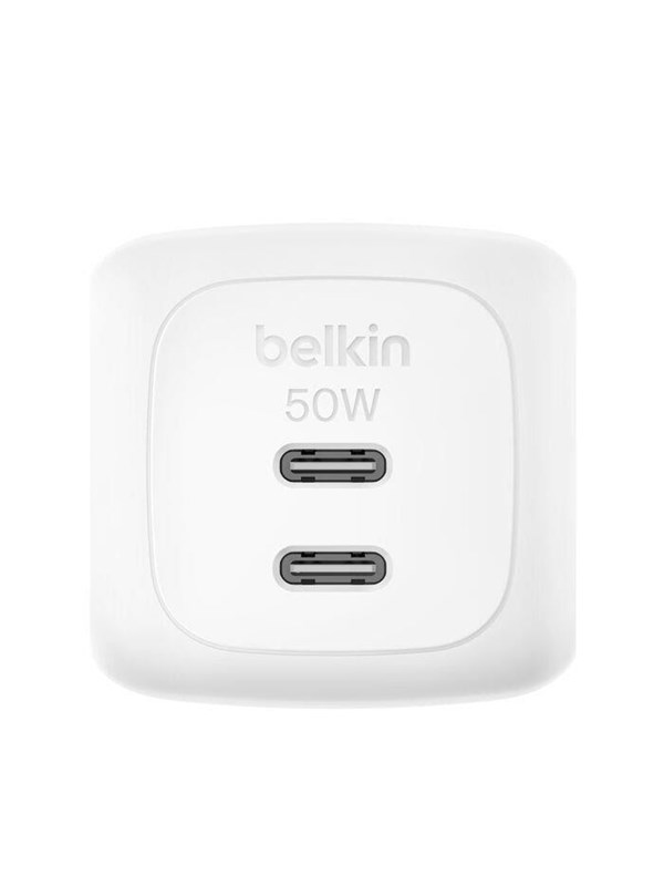 Dual USB-C PD GaN vegglader (hvit)