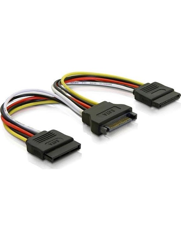 Deltaco Y-power adapter to 15-pin SATA power for 2x hard drives