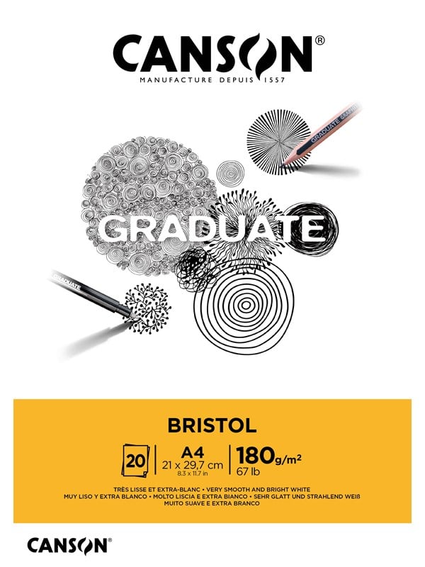 Canson Graduate Bristol A4 180G Pad 20 SH