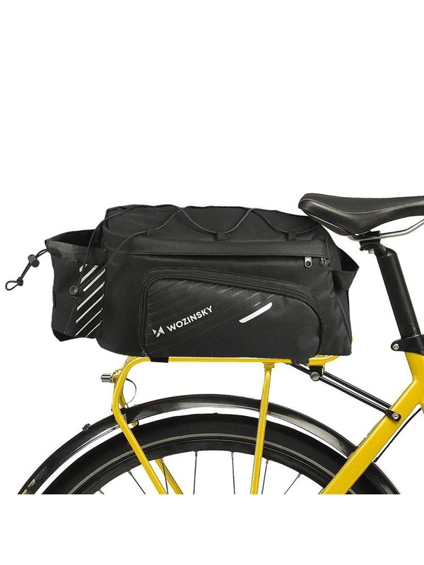 Wozinsky Bike Pannier Rack Bag with Shoulder Strap 9L (Rain Cover Included) Black (WBB22BK)
