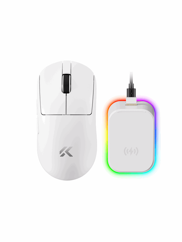 MCHOSE A7 V2 Ultra+ Lightweight Wireless - Gaming mus - Optisk - 6 knapper - Hvit