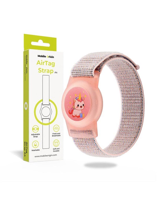 Mobile Origin AirTag Strap - pink unicorn