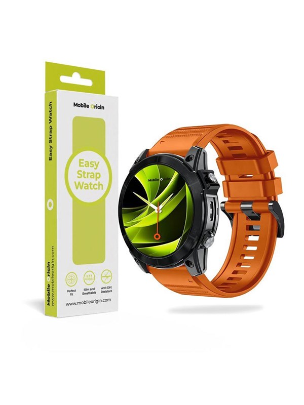 Mobile Origin Easy Strap Silicone Watch 22mm Orange