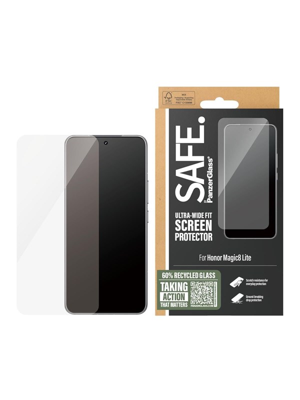 SAFE by PanzerGlass Screen Protector Honor Magic8 Lite | Ultra-Wide Fit