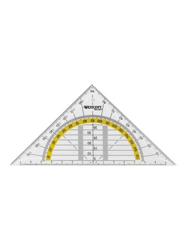 Quantore Westcott Geodriehoek 140mm transparent
