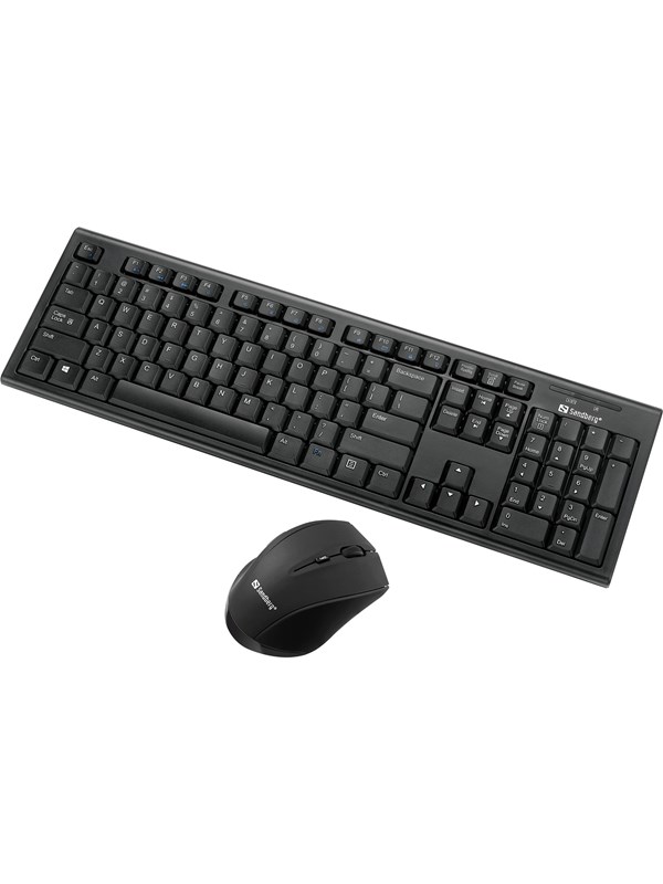 Sandberg Wireless Office DesktopSet - Tastatur & Mussett - ANSI - Svart