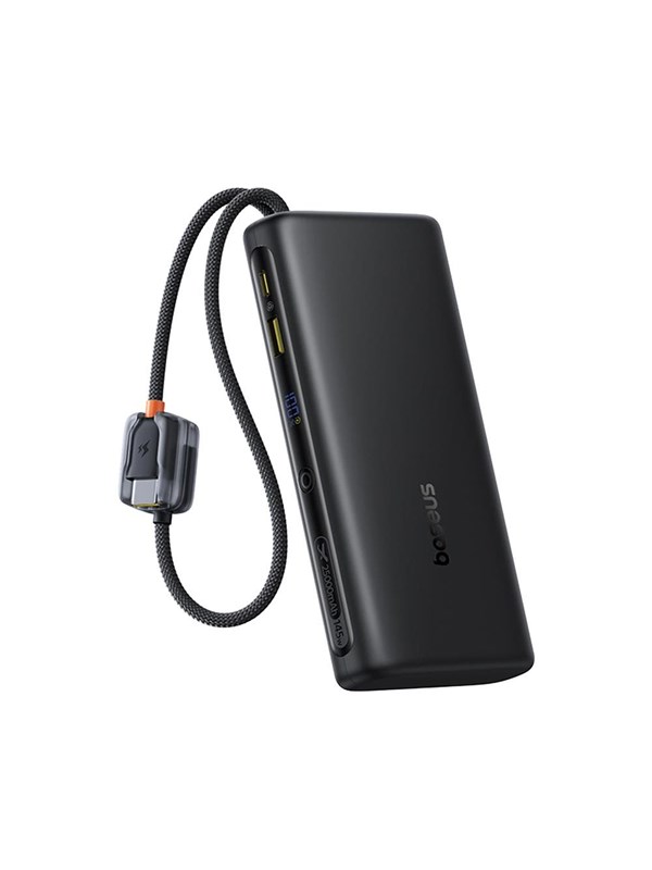 Baseus EnerFill FC41 25000mAh 145W Power Bank with Digital Display and Built-in Dual USB-C Cable - Black - 25000 mAh