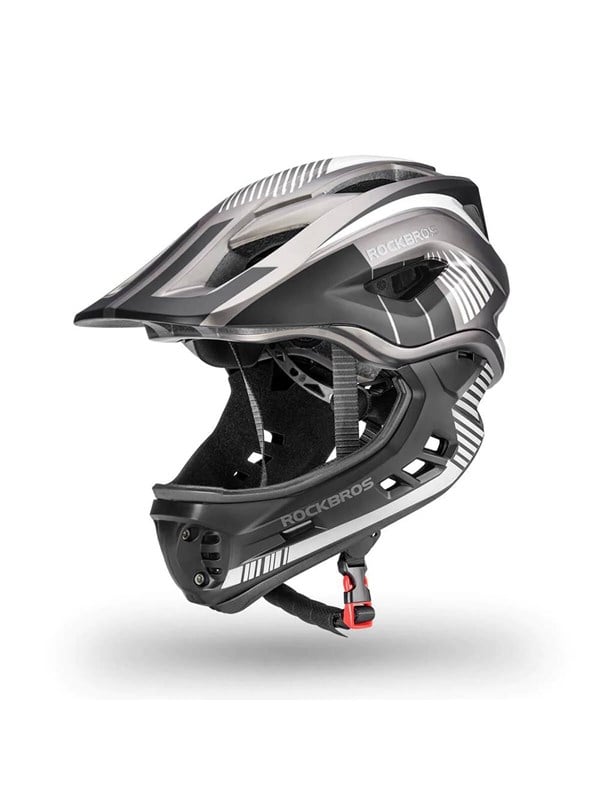 Rockbros TT-32SBTG-S children's bicycle helmet with removable chinbar size S - gray