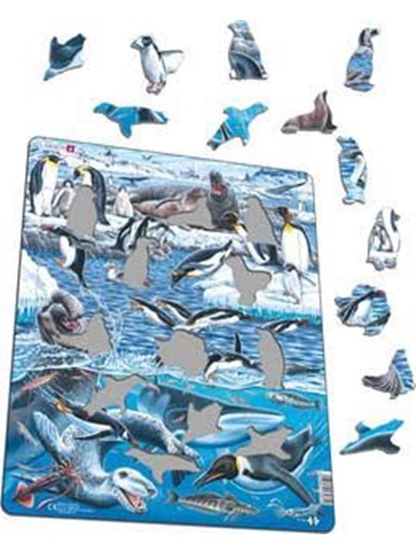Larsen Puzzles Puslespill Antarktis - 66 brikker, Maxi (36.5x28.5 2D Puslespill