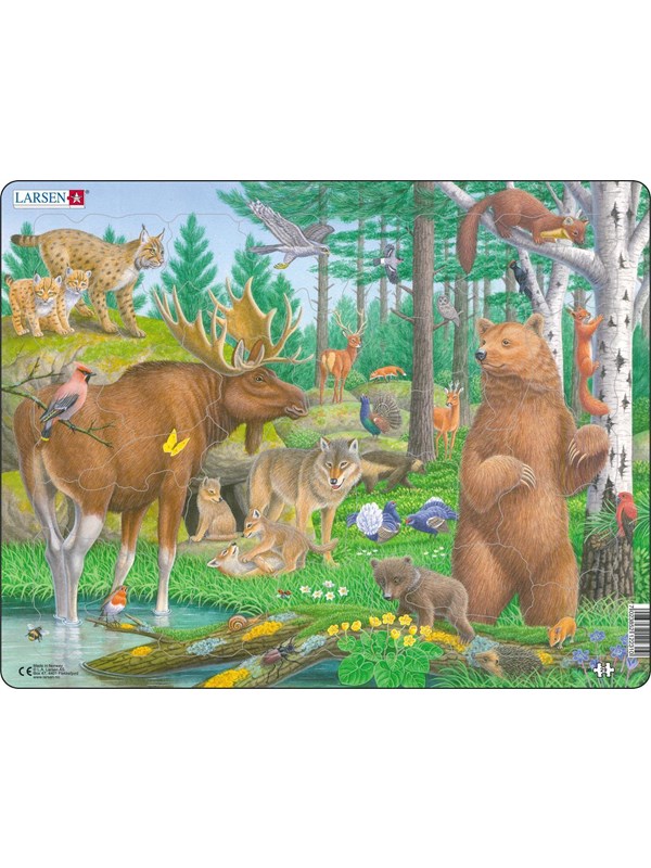Larsen Puzzles Puslespill Skogens dyr - 29 brikker, Maxi (36.5x28. 2D Puslespill