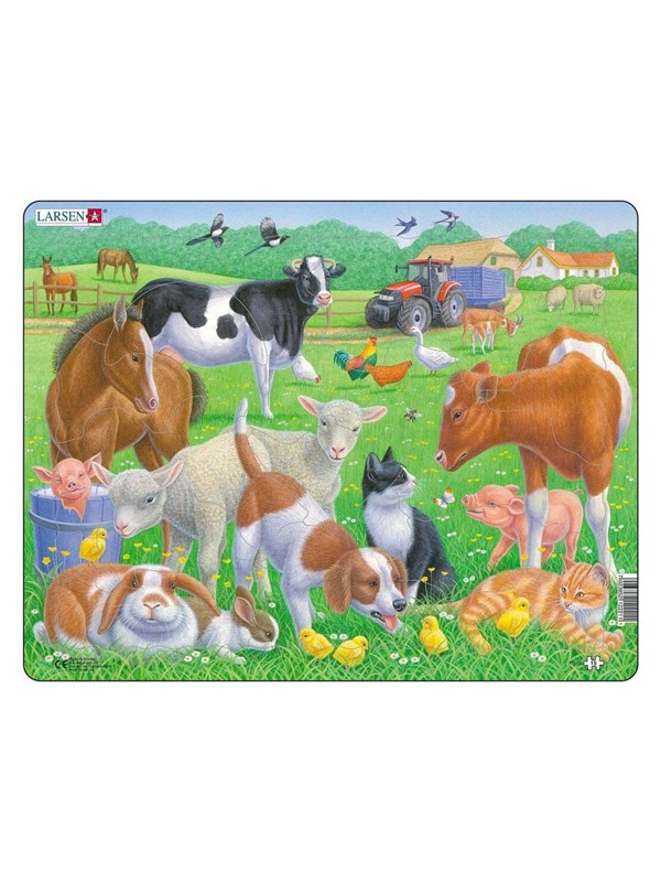 Larsen Puzzles Puslespill Husdyr - 15 brikker, Maxi (36.5x28.5 cm) 2D Puslespill