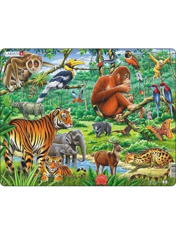 Larsen Puzzles Puslespill Jungeldyr - 20 brikker, Maxi (36.5x28.5 2D Puslespill