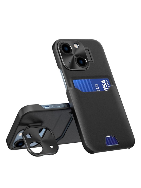 Hurtel Leather Stand Case for Samsung Galaxy S23 Ultra Cover Card Wallet with Stand Black