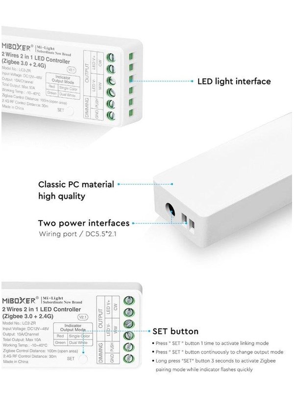 MiBoxer CCT LED-kontroller (Zigbee)
