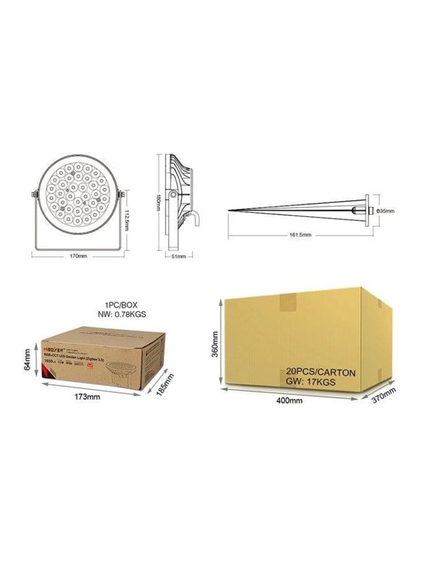 MiBoxer FUTC10ZR hagelampe 15 W