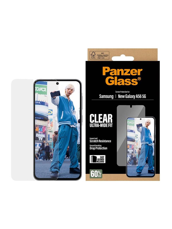 PanzerGlass Skjermbeskytter til Samsung Galaxy A57 | Ultra-Wide Fit med EasyAligner