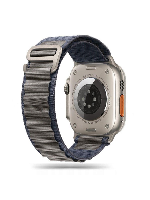 Tech-Protect Nylon Pro Strap for Apple Watch 4 / 5 / 6 / 7 / 8 / 9 / SE / Ultra 1 / 2 (42 / 44 / 45 / 49 mm) - Blue and Gray