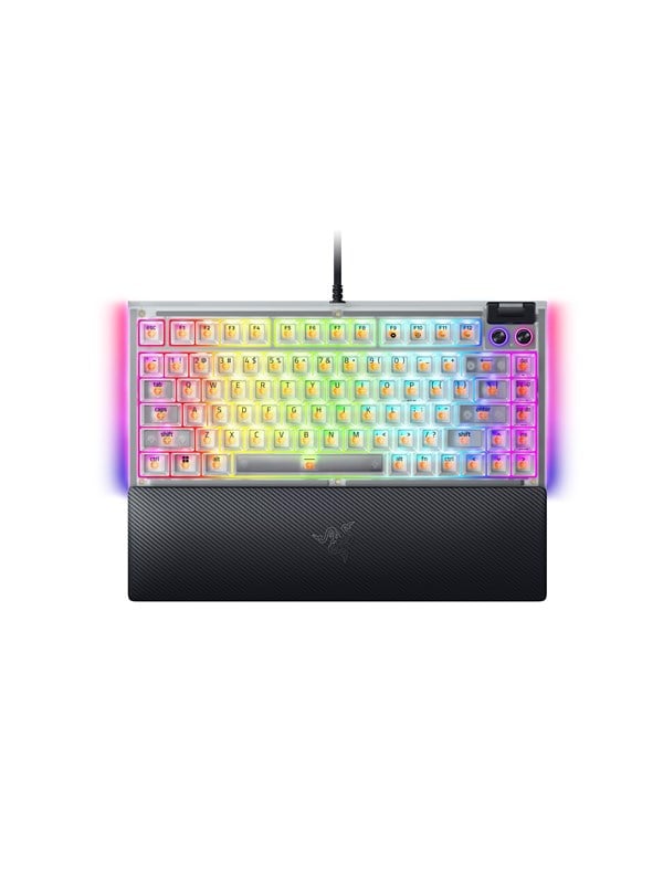 Razer BlackWidow V4 75% Hotswap - Tactile Mechanical - Phantom White Edition - Gamingtastatur - Engelsk (USA) - Hvit
